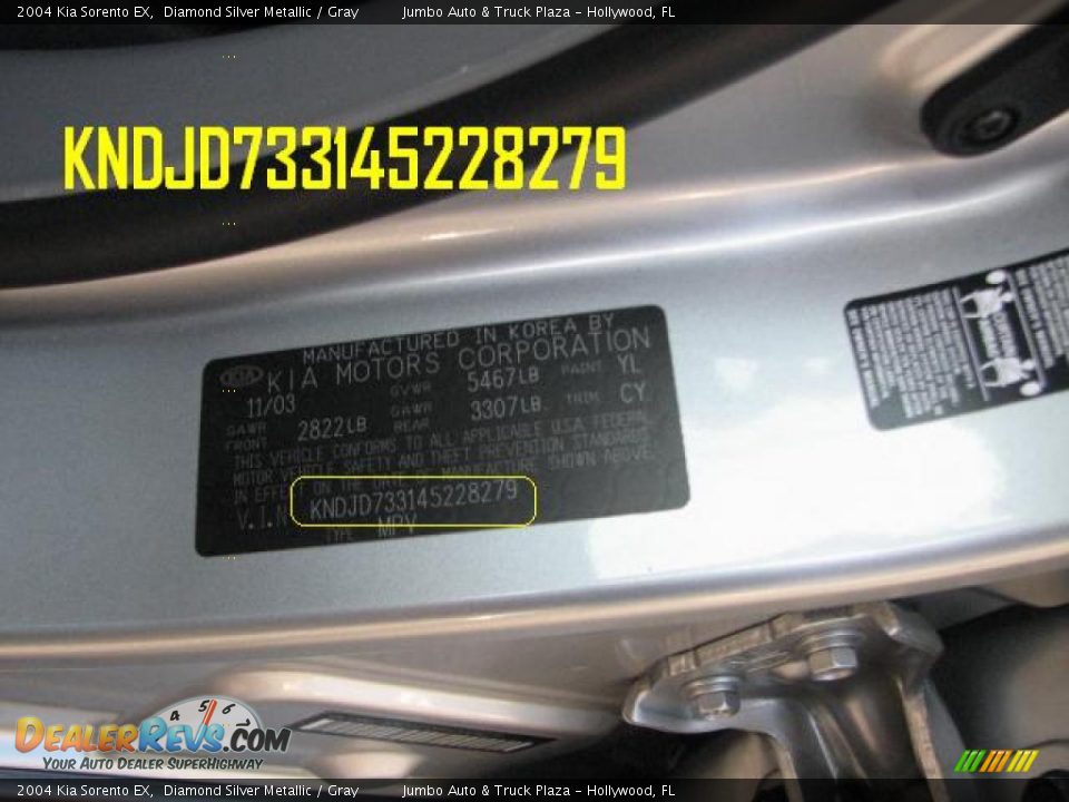 2004 Kia Sorento EX Diamond Silver Metallic / Gray Photo #28