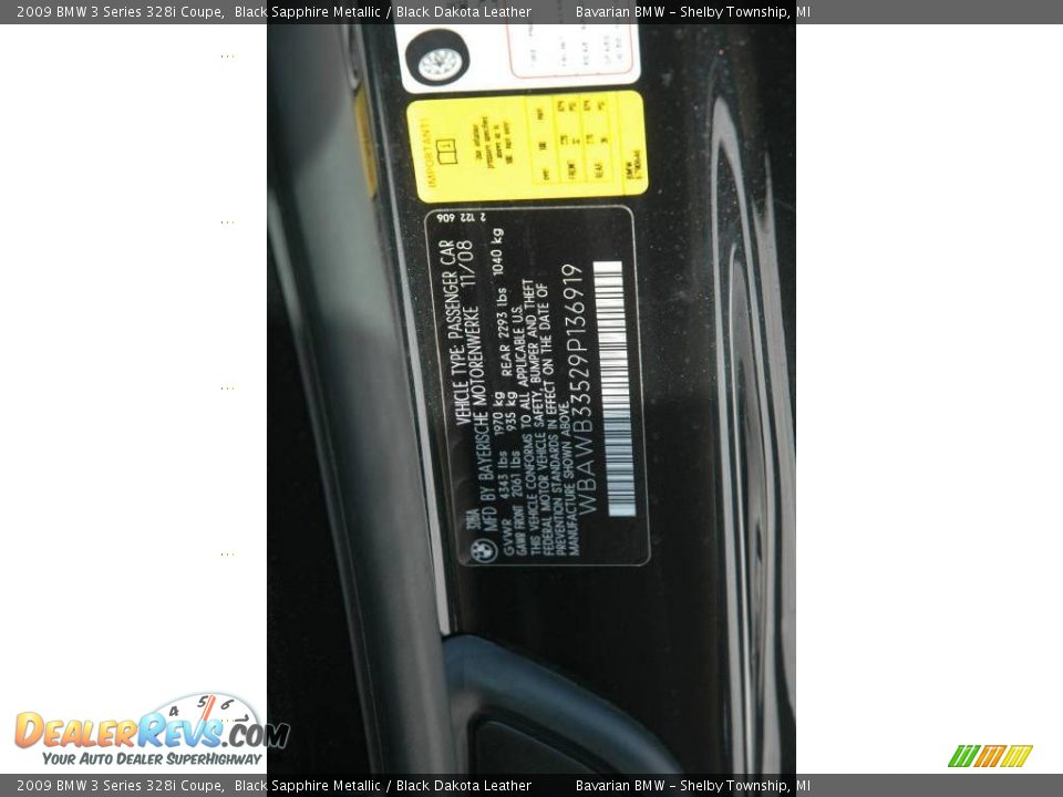 2009 BMW 3 Series 328i Coupe Black Sapphire Metallic / Black Dakota Leather Photo #12