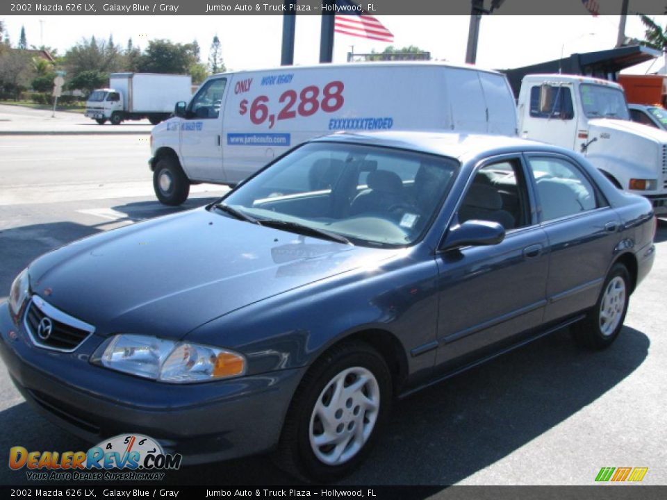 2002 Mazda 626 LX Galaxy Blue / Gray Photo #5