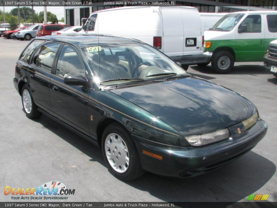 1997 Saturn S Series SW2 Wagon Dark Green / Tan Photo #1