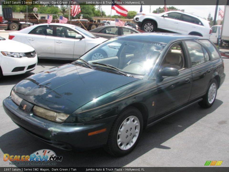 1997 Saturn S Series SW2 Wagon Dark Green / Tan Photo #4