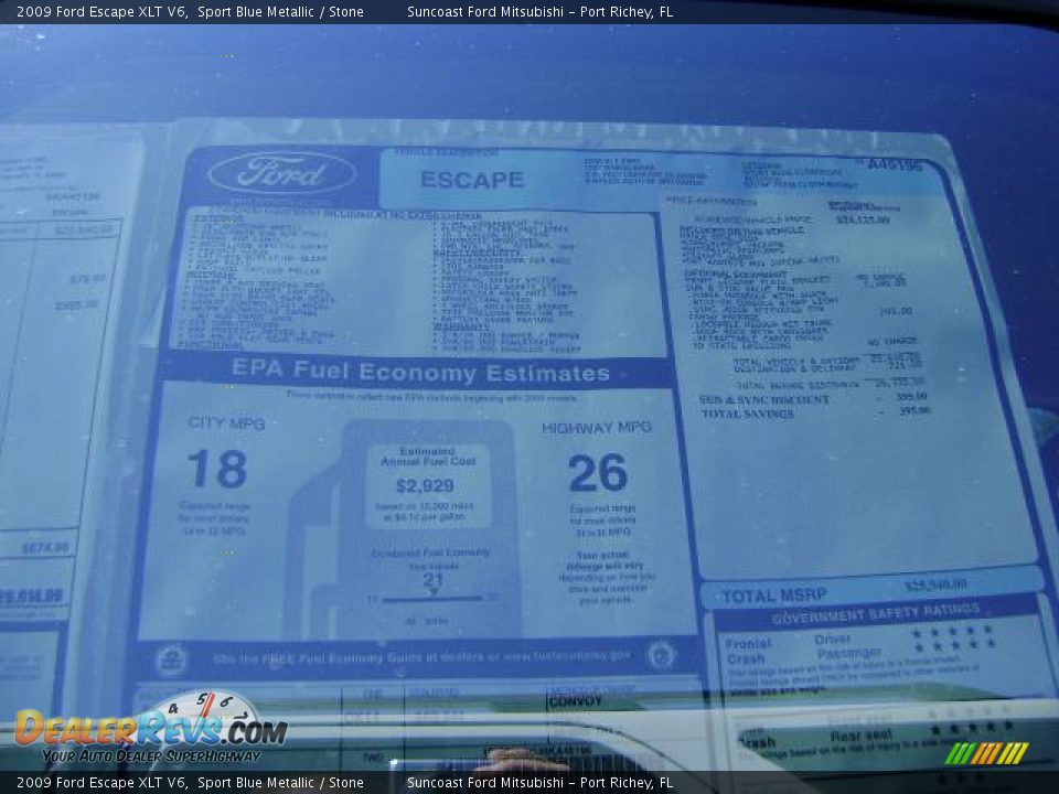 2009 Ford Escape XLT V6 Sport Blue Metallic / Stone Photo #9