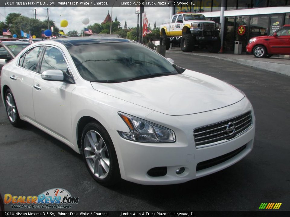 2010 Nissan Maxima 3.5 SV Winter Frost White / Charcoal Photo #1