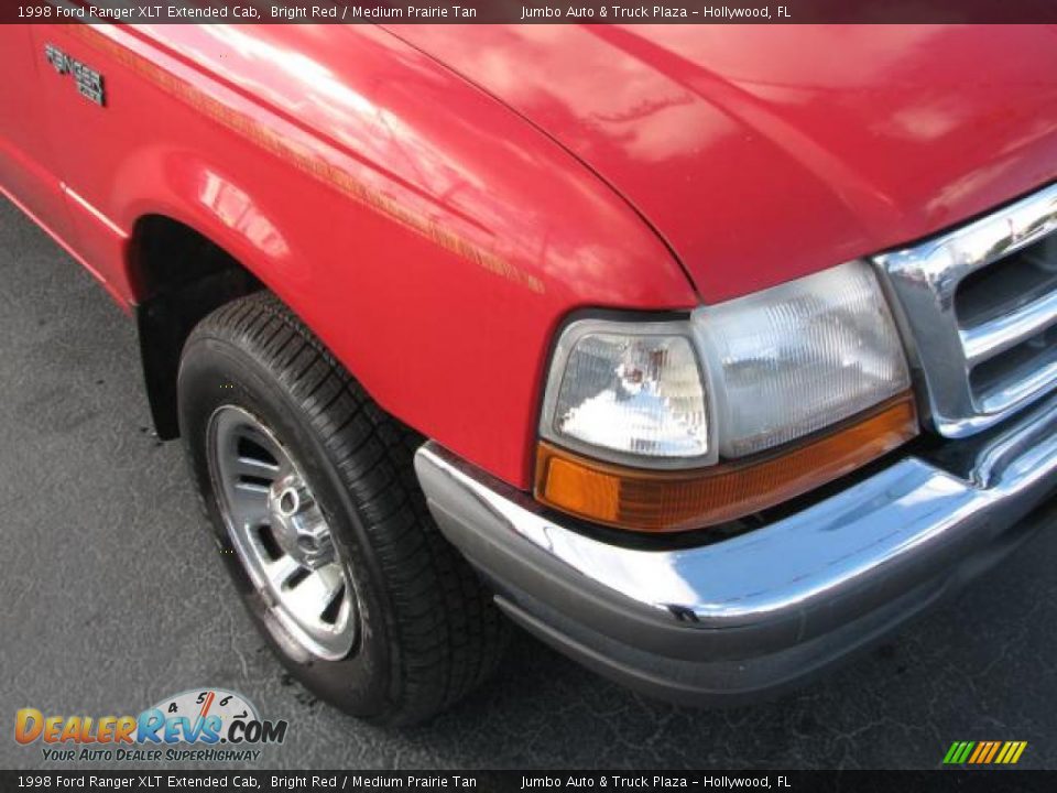 1998 Ford Ranger XLT Extended Cab Bright Red / Medium Prairie Tan Photo #2
