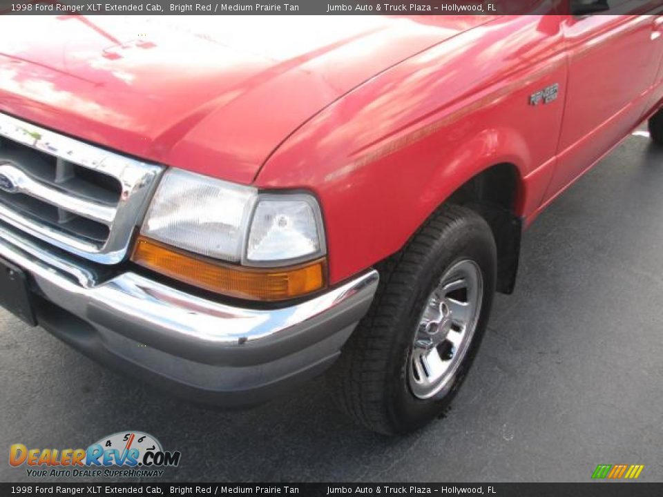 1998 Ford Ranger XLT Extended Cab Bright Red / Medium Prairie Tan Photo #4