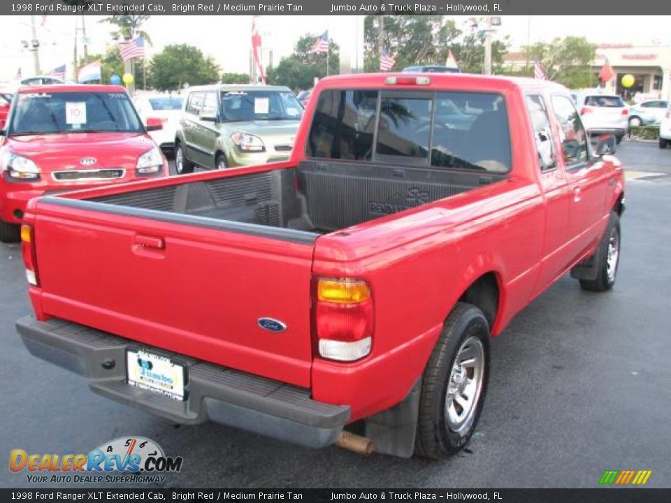 1998 Ford Ranger XLT Extended Cab Bright Red / Medium Prairie Tan Photo #9