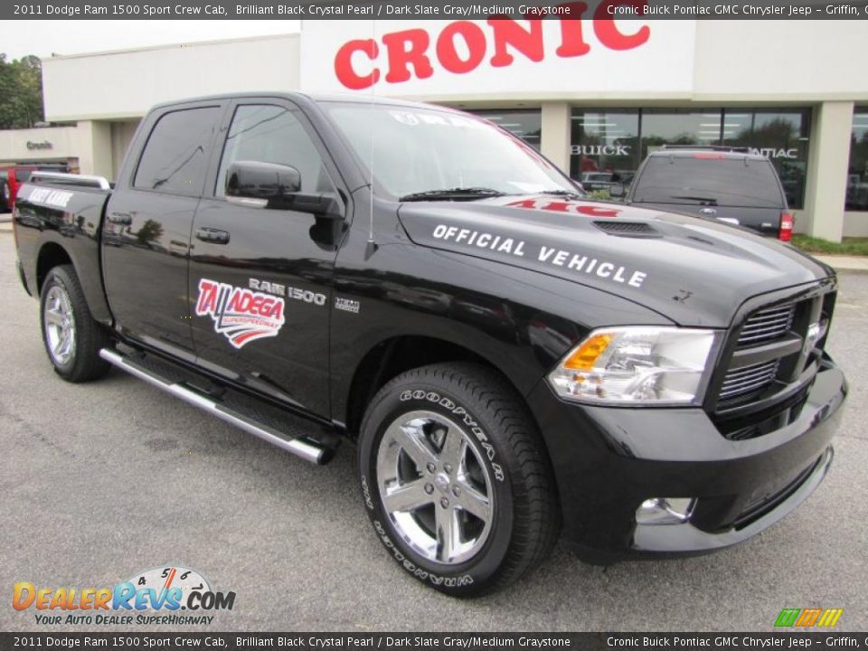 2011 Dodge Ram 1500 Sport Crew Cab Brilliant Black Crystal Pearl / Dark Slate Gray/Medium Graystone Photo #1