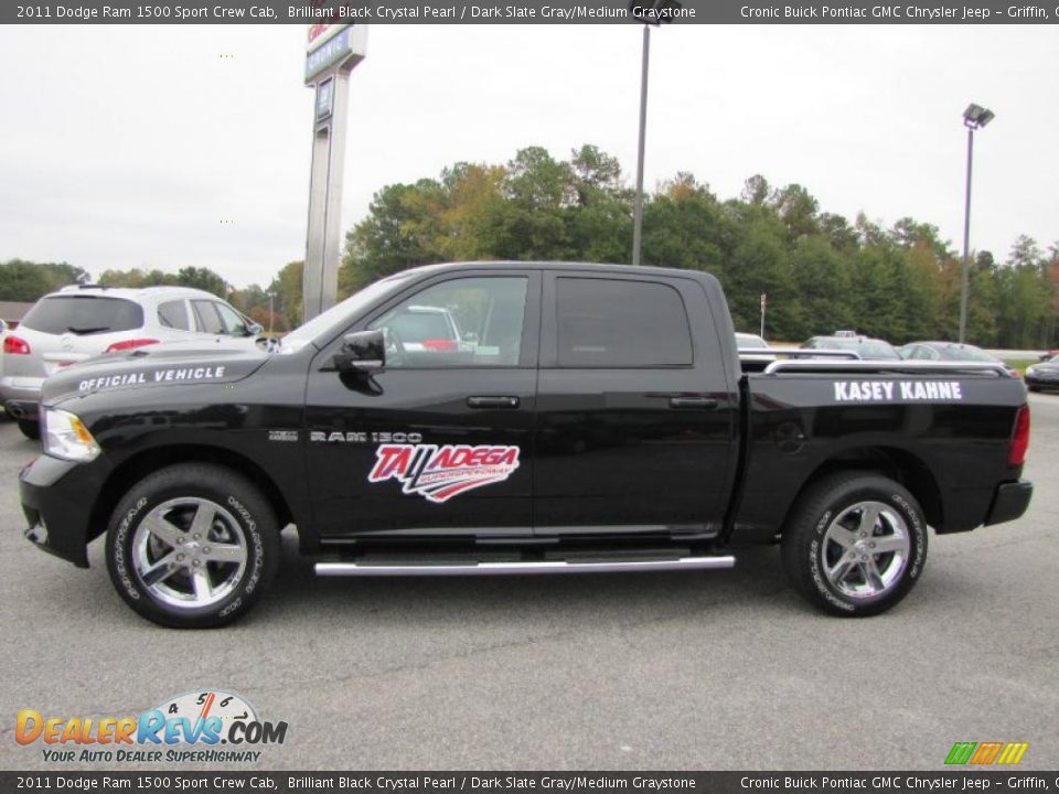 2011 Dodge Ram 1500 Sport Crew Cab Brilliant Black Crystal Pearl / Dark Slate Gray/Medium Graystone Photo #4