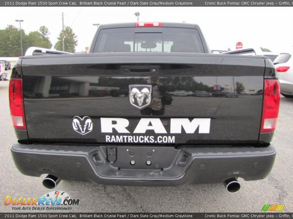 2011 Dodge Ram 1500 Sport Crew Cab Brilliant Black Crystal Pearl / Dark Slate Gray/Medium Graystone Photo #6