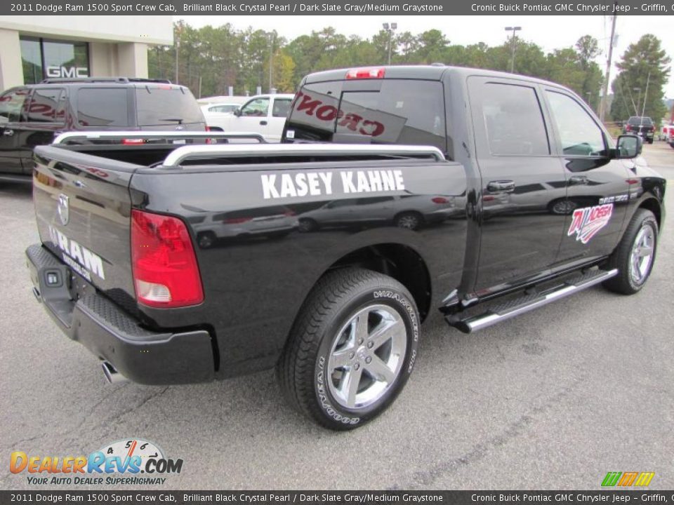 2011 Dodge Ram 1500 Sport Crew Cab Brilliant Black Crystal Pearl / Dark Slate Gray/Medium Graystone Photo #7