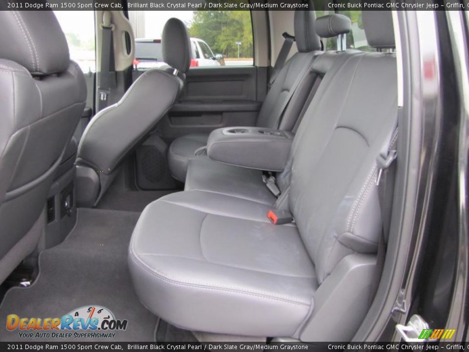 2011 Dodge Ram 1500 Sport Crew Cab Brilliant Black Crystal Pearl / Dark Slate Gray/Medium Graystone Photo #14