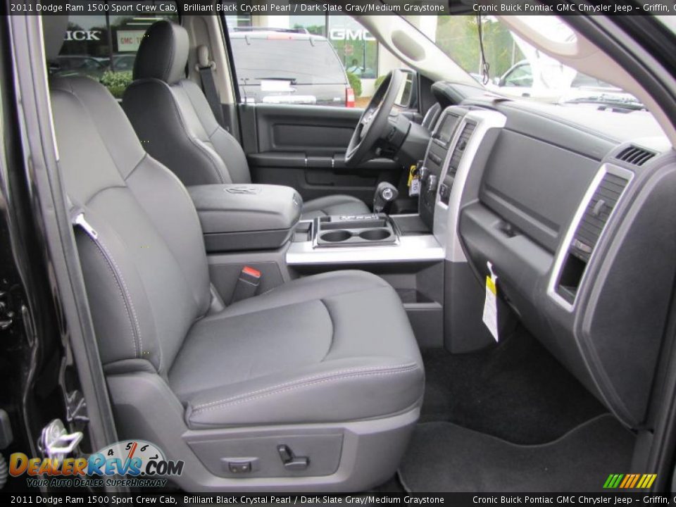 2011 Dodge Ram 1500 Sport Crew Cab Brilliant Black Crystal Pearl / Dark Slate Gray/Medium Graystone Photo #15