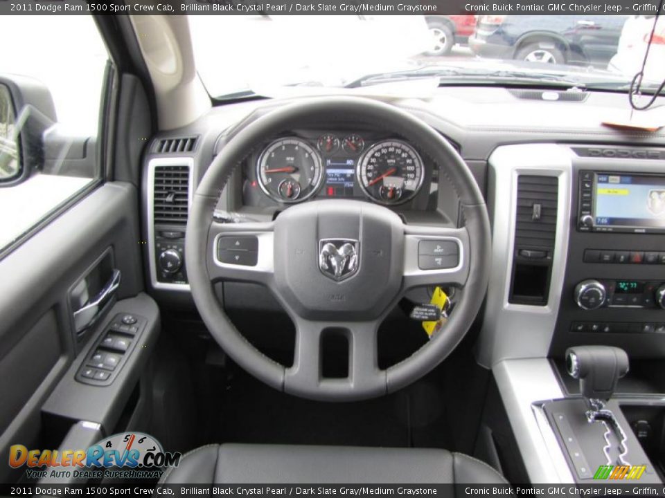 2011 Dodge Ram 1500 Sport Crew Cab Brilliant Black Crystal Pearl / Dark Slate Gray/Medium Graystone Photo #17