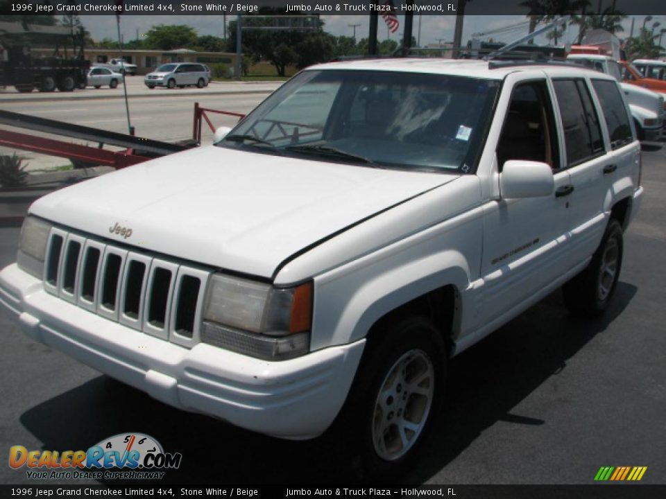 1996 Jeep Grand Cherokee Limited 4x4 Stone White / Beige Photo #3