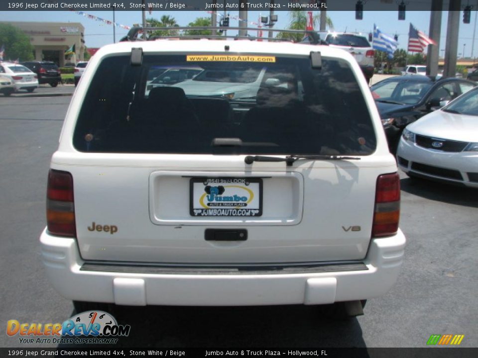 1996 Jeep Grand Cherokee Limited 4x4 Stone White / Beige Photo #6