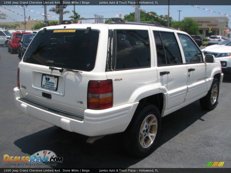 1996 Jeep Grand Cherokee Limited 4x4 Stone White / Beige Photo #7