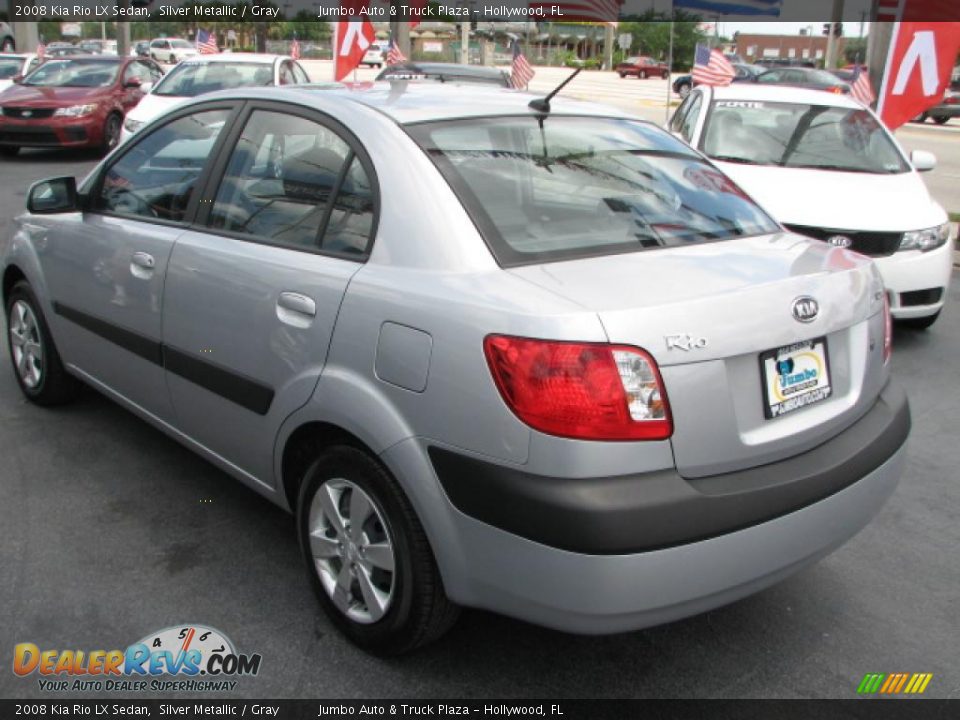 2008 Kia Rio LX Sedan Silver Metallic / Gray Photo #6