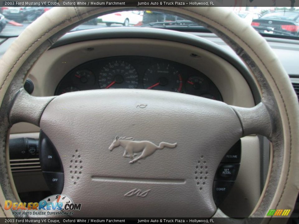 2003 Ford Mustang V6 Coupe Oxford White / Medium Parchment Photo #15