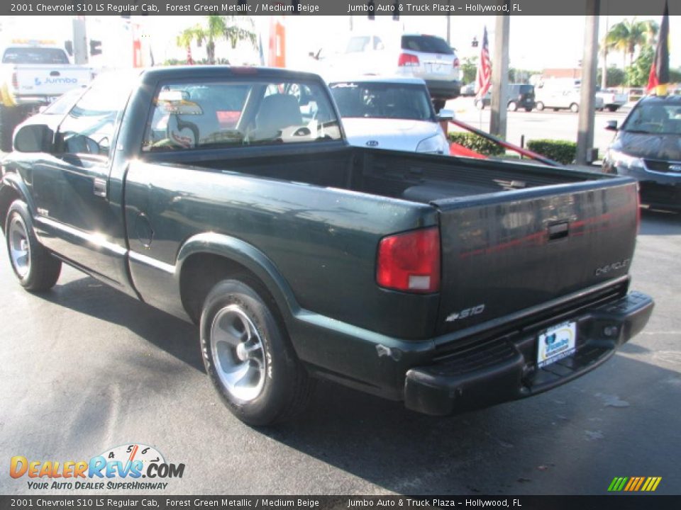 2001 Chevrolet S10 LS Regular Cab Forest Green Metallic / Medium Beige Photo #6