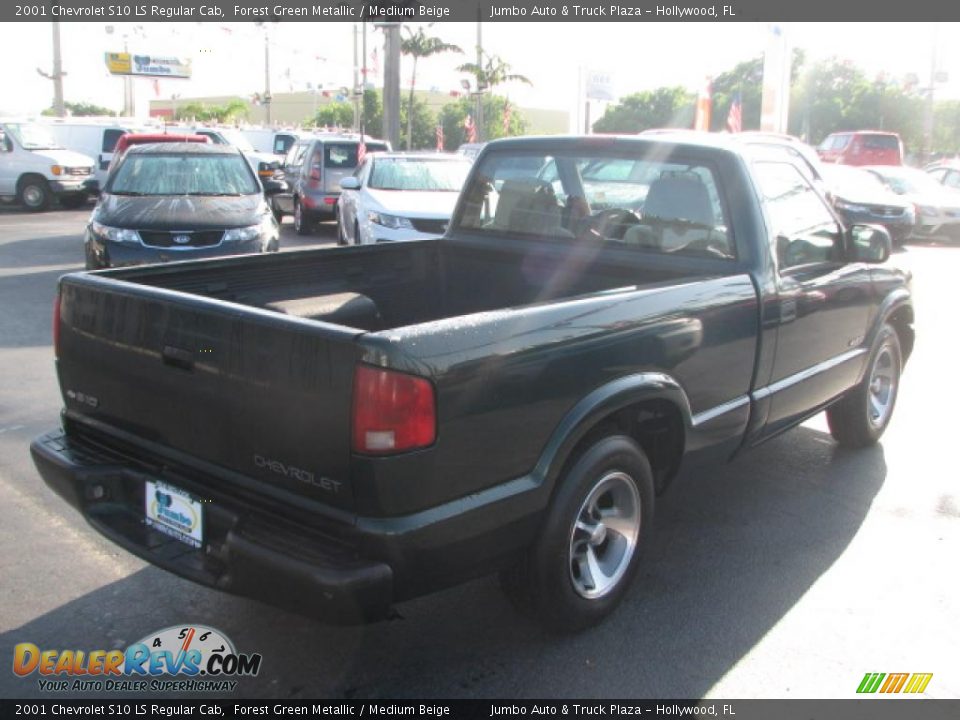 2001 Chevrolet S10 LS Regular Cab Forest Green Metallic / Medium Beige Photo #9