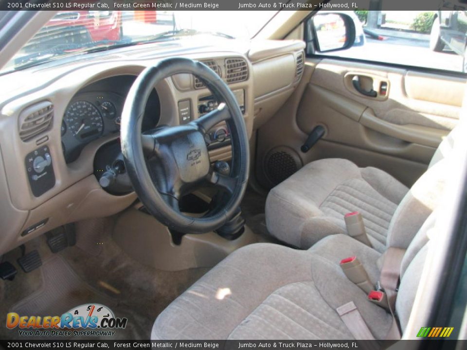 Medium Beige Interior - 2001 Chevrolet S10 LS Regular Cab Photo #12