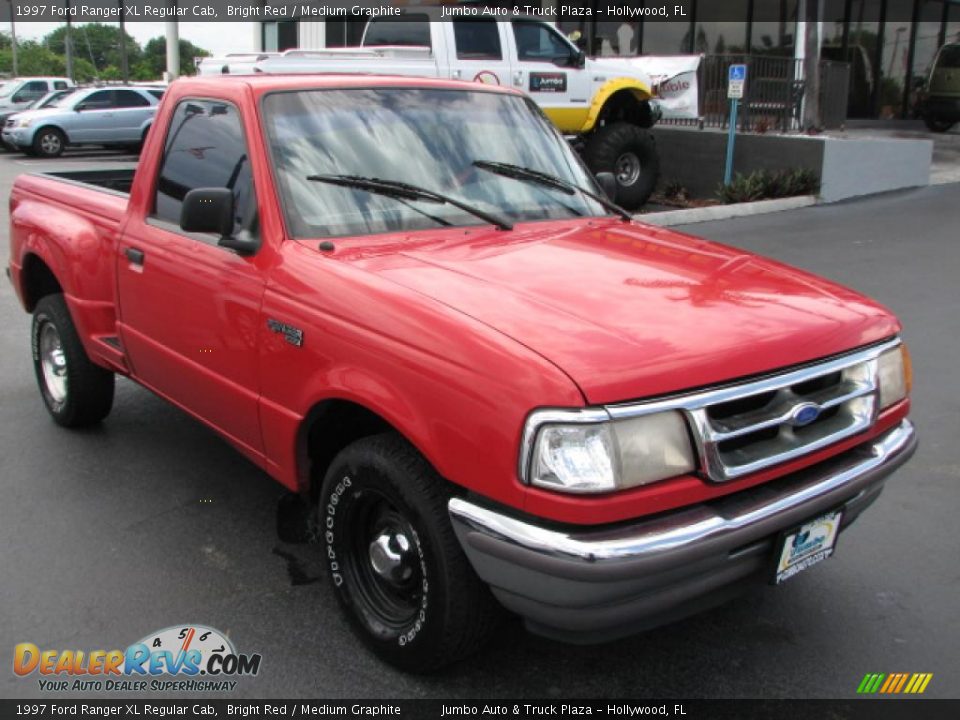 1997 Ford Ranger XL Regular Cab Bright Red / Medium Graphite Photo #1