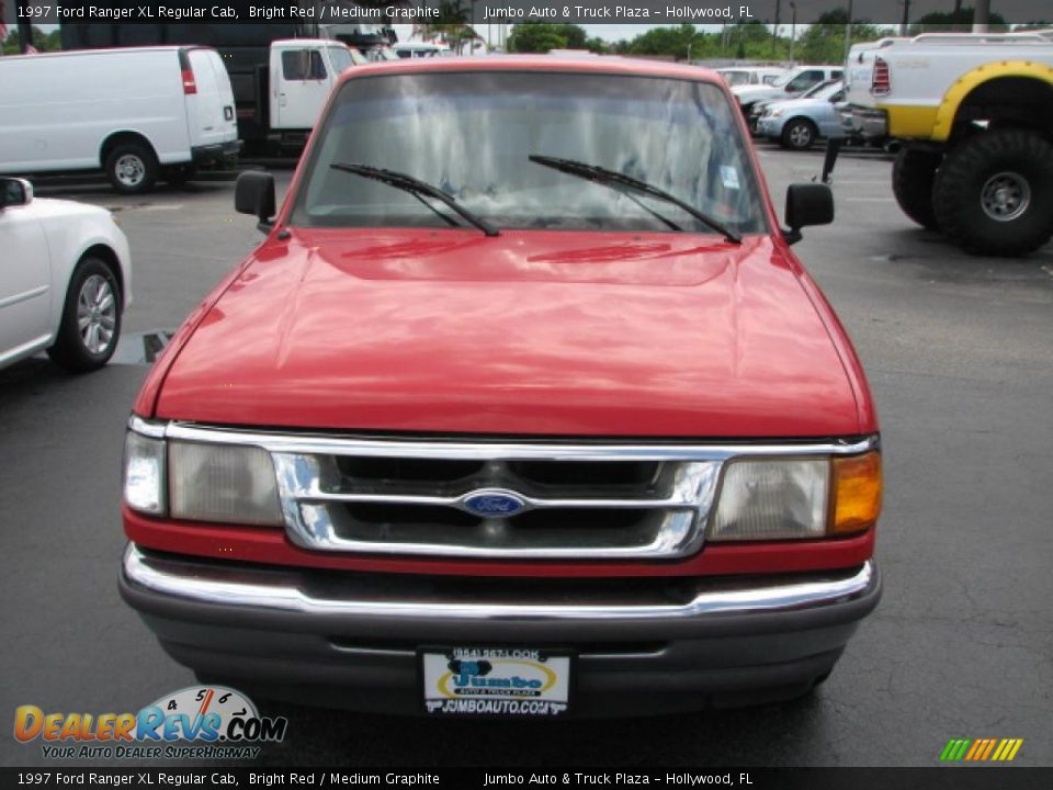 1997 Ford Ranger XL Regular Cab Bright Red / Medium Graphite Photo #3