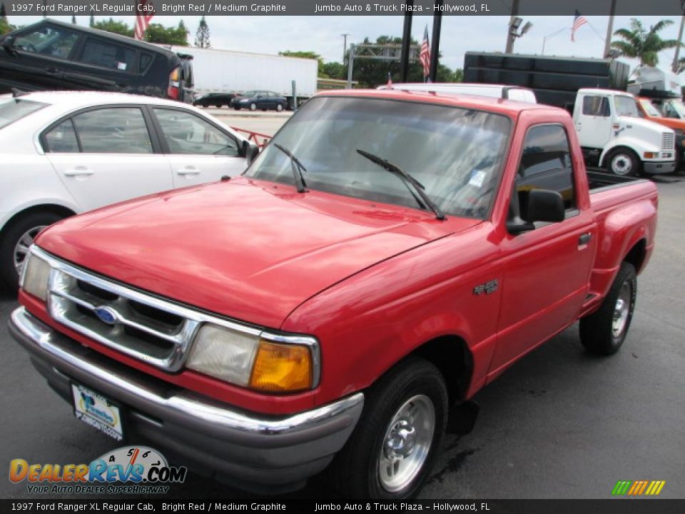 1997 Ford Ranger XL Regular Cab Bright Red / Medium Graphite Photo #5