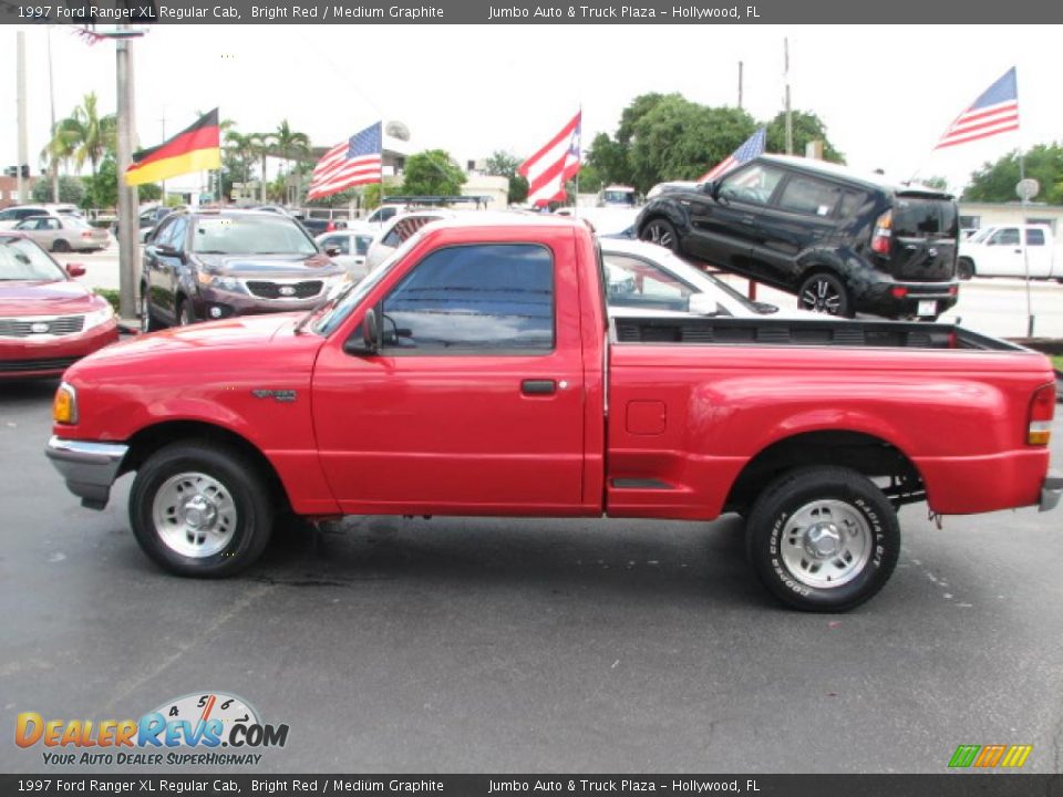 1997 Ford Ranger XL Regular Cab Bright Red / Medium Graphite Photo #6