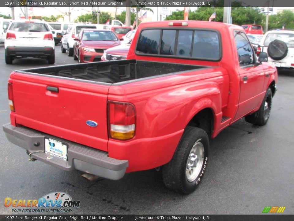 1997 Ford Ranger XL Regular Cab Bright Red / Medium Graphite Photo #10