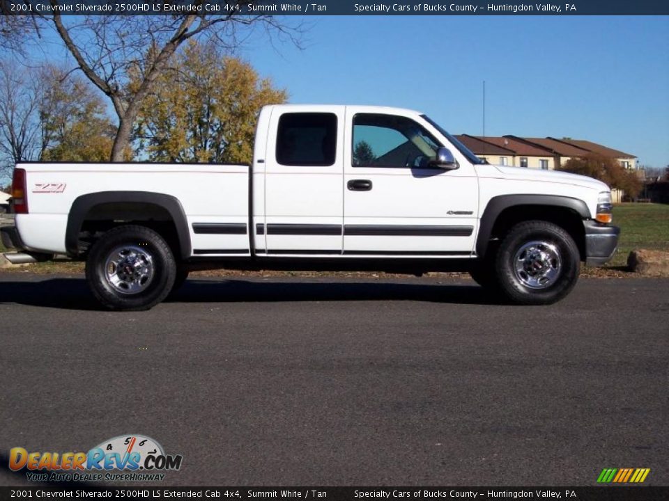 2001 Chevrolet Silverado 2500HD LS Extended Cab 4x4 Summit White / Tan Photo #5