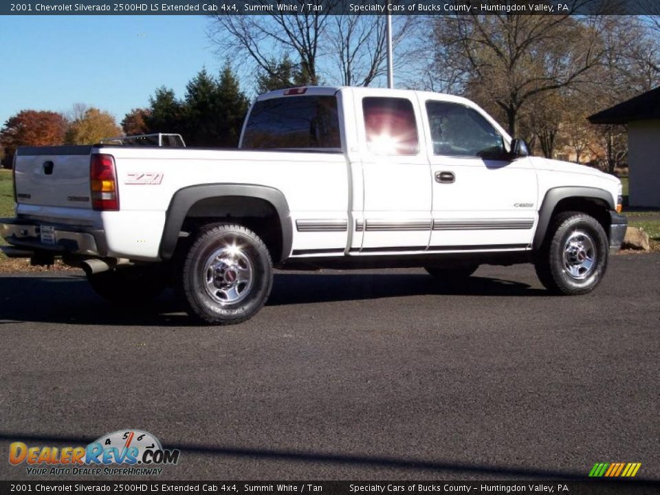 2001 Chevrolet Silverado 2500HD LS Extended Cab 4x4 Summit White / Tan Photo #7