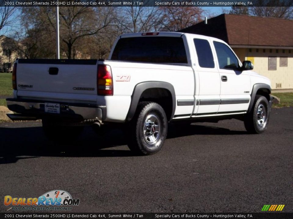 2001 Chevrolet Silverado 2500HD LS Extended Cab 4x4 Summit White / Tan Photo #8