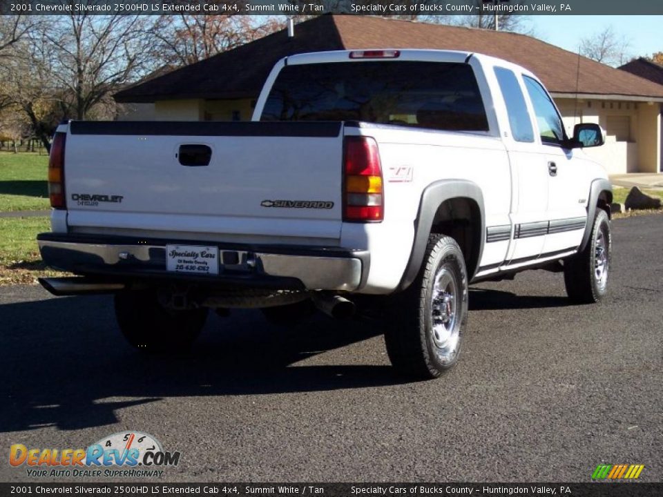 2001 Chevrolet Silverado 2500HD LS Extended Cab 4x4 Summit White / Tan Photo #9