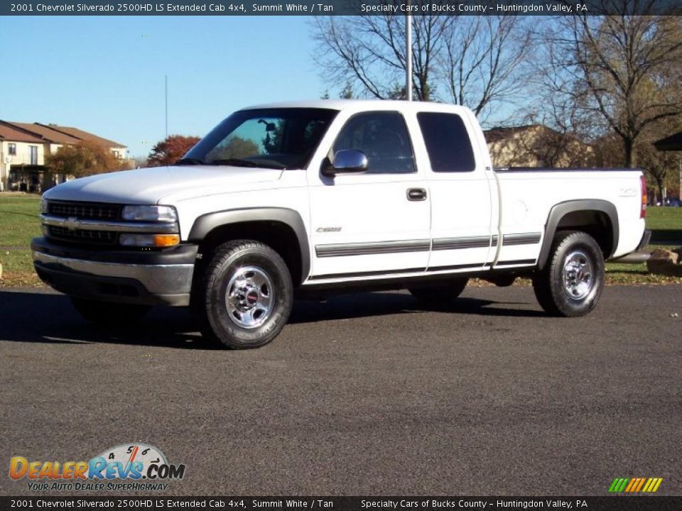 2001 Chevrolet Silverado 2500HD LS Extended Cab 4x4 Summit White / Tan Photo #12