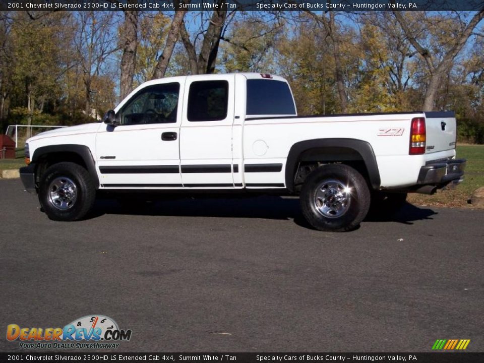 2001 Chevrolet Silverado 2500HD LS Extended Cab 4x4 Summit White / Tan Photo #16