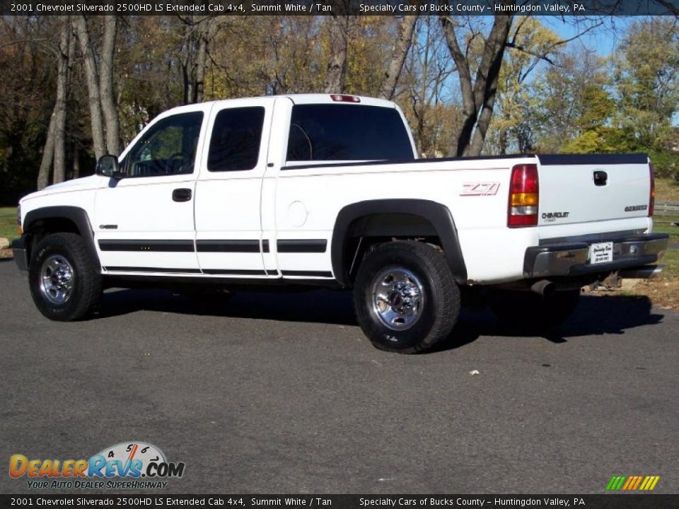 2001 Chevrolet Silverado 2500HD LS Extended Cab 4x4 Summit White / Tan Photo #17