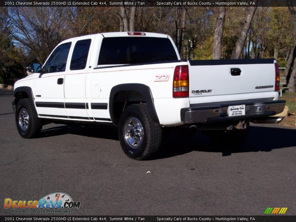 2001 Chevrolet Silverado 2500HD LS Extended Cab 4x4 Summit White / Tan Photo #18