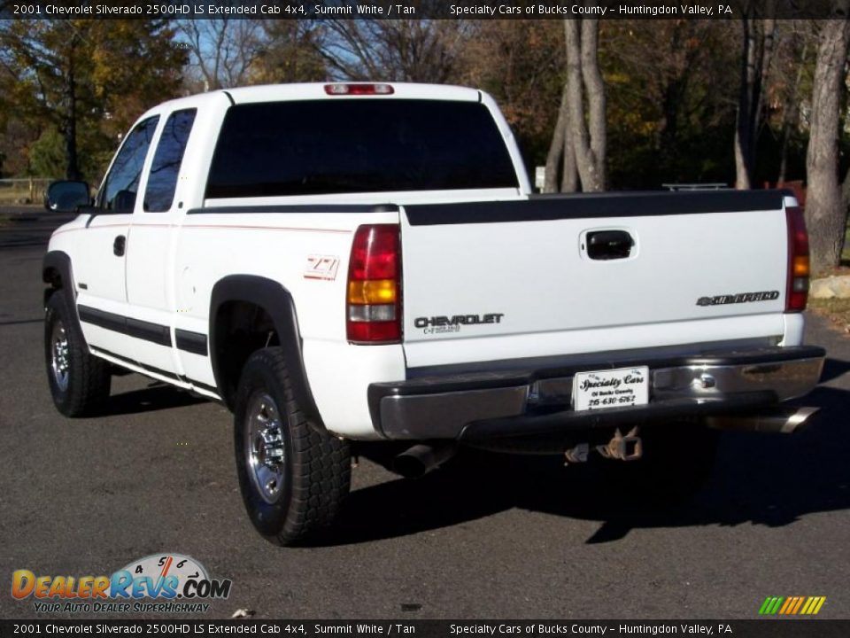 2001 Chevrolet Silverado 2500HD LS Extended Cab 4x4 Summit White / Tan Photo #19