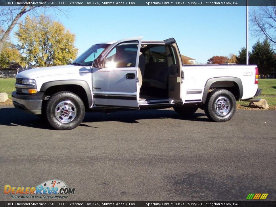 2001 Chevrolet Silverado 2500HD LS Extended Cab 4x4 Summit White / Tan Photo #21