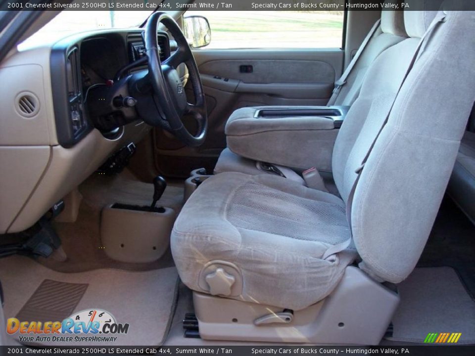 Tan Interior - 2001 Chevrolet Silverado 2500HD LS Extended Cab 4x4 Photo #23