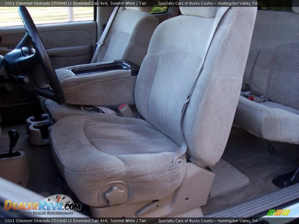 Tan Interior - 2001 Chevrolet Silverado 2500HD LS Extended Cab 4x4 Photo #24