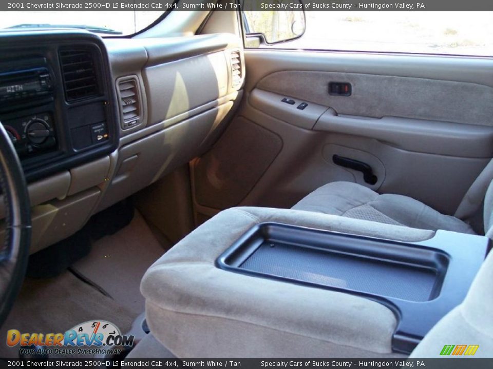 2001 Chevrolet Silverado 2500HD LS Extended Cab 4x4 Summit White / Tan Photo #29