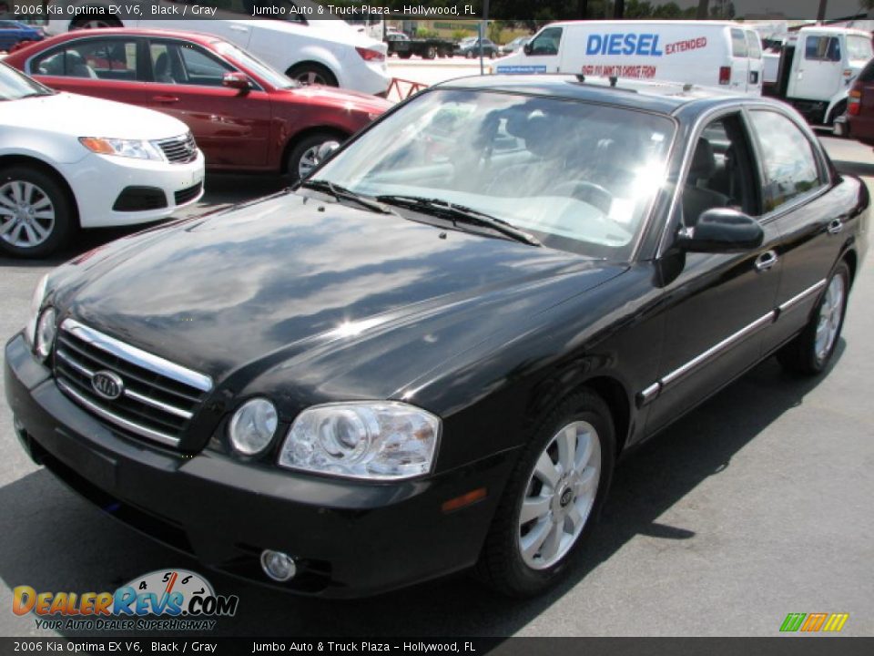 2006 Kia Optima EX V6 Black / Gray Photo #4