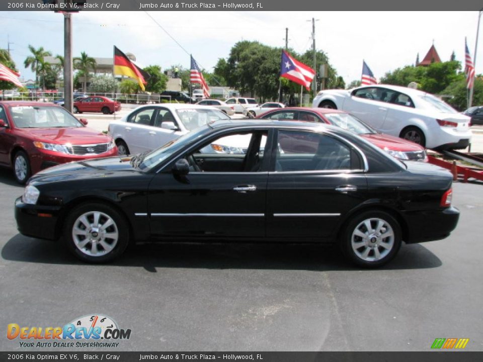 2006 Kia Optima EX V6 Black / Gray Photo #5