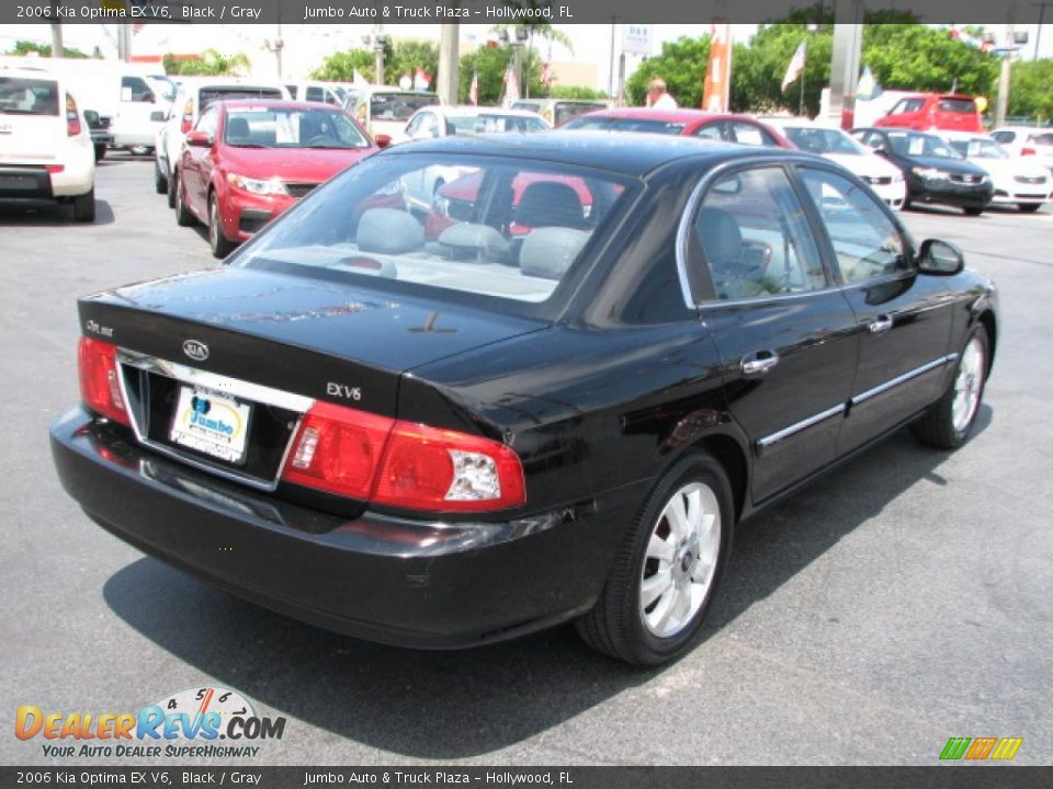 2006 Kia Optima EX V6 Black / Gray Photo #8
