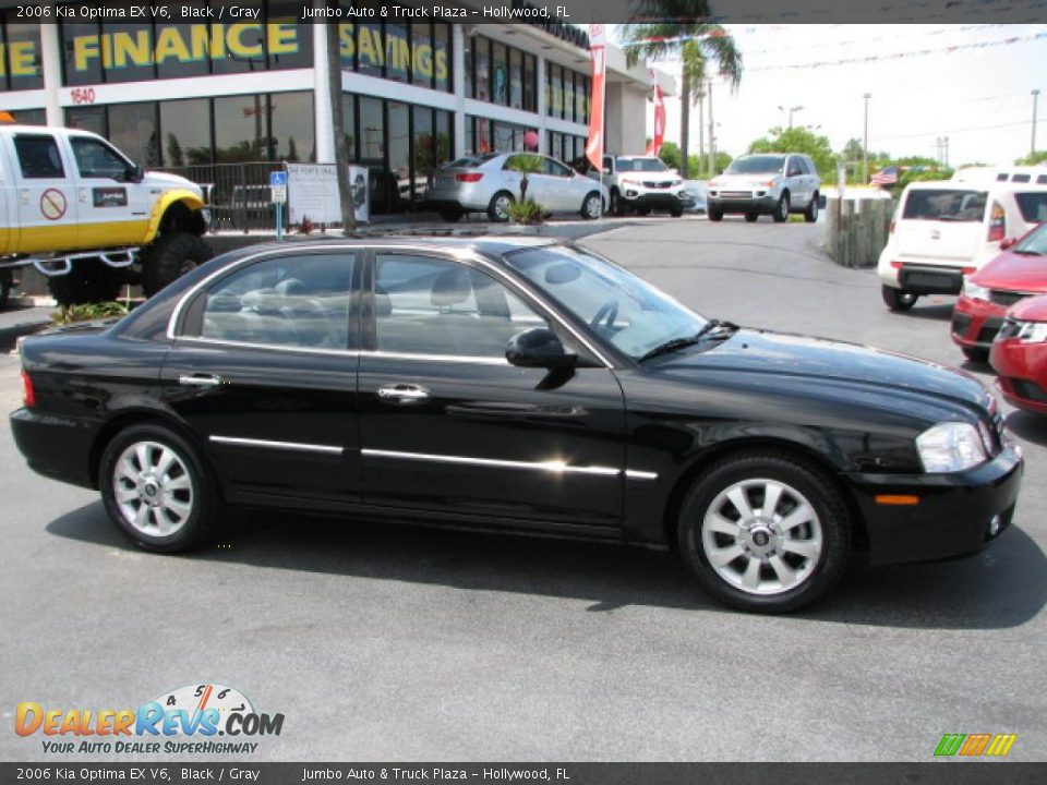 2006 Kia Optima EX V6 Black / Gray Photo #9