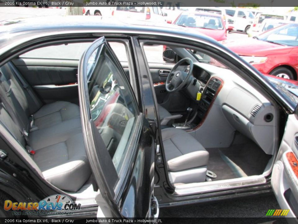 2006 Kia Optima EX V6 Black / Gray Photo #10