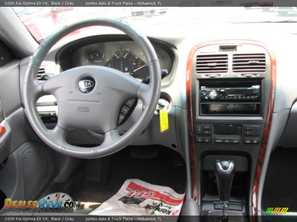 2006 Kia Optima EX V6 Black / Gray Photo #14