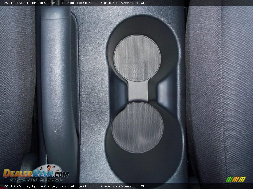 2011 Kia Soul + Ignition Orange / Black Soul Logo Cloth Photo #26